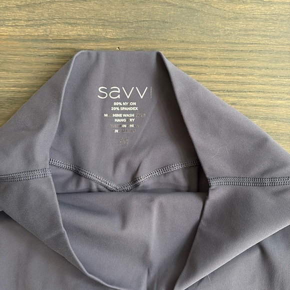 SAVVI Leggings Compression Mid Rise  Medium Purple Gray - Picture 3 of 6